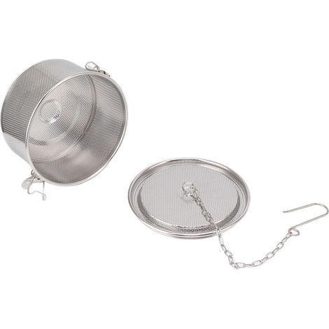 Passoire à épices avec chaîne suspendue, boule à thé en acier inoxydable, filtre à soupe, panier de séparation des assaisonnements, diamètre 18 cm (1/5)
