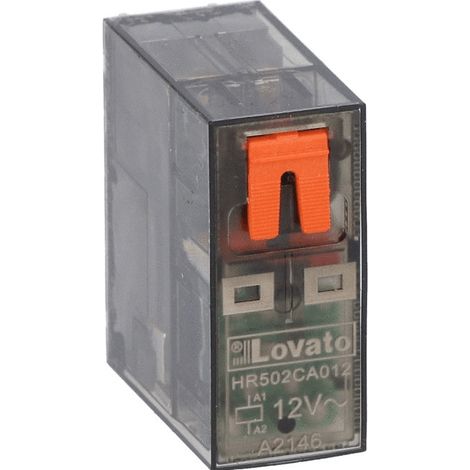 Rele' Miniaturizzato 2 Scambi 8A 12Vac + Led (Lovato Cod. Hr502Ca012) (1/5)