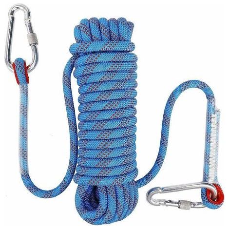 12 mm statisches Sicherheitskarabiner-Kletterseil, Polyester-Bergsteigerseil, Rettungsseil zum Wandern, Bergsteigen und Klettern, 10 m (1/5)