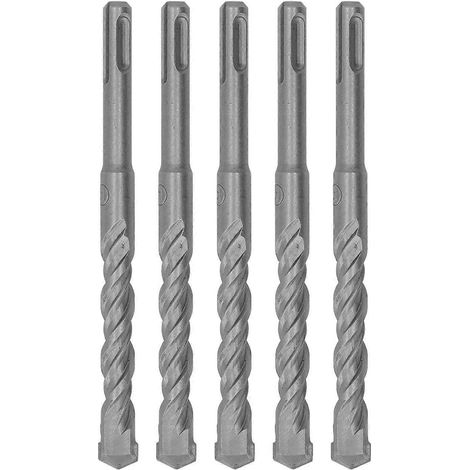 5 Stück Bohrhammerbohrer, 160 mm Länge, 2 Schneiden, selbstzentrierend, Hartmetallspitze, Schlagbohrer für