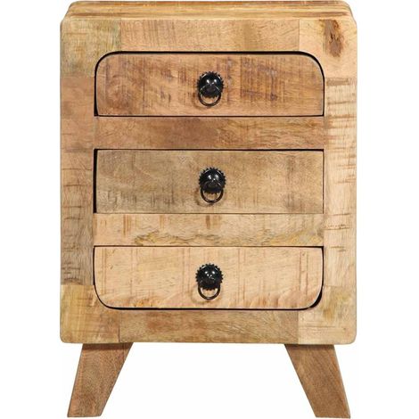 Maison Exclusive - Comodini 2pz 37x32x50 cm in Legno Massello di Mango Grezzo (1/5)