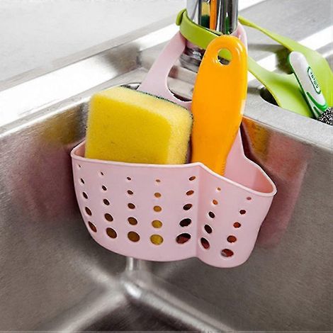 Panier d'égouttoir de cuisine réglable à bouton-pression, panier suspendu, porte-torchon et porte-éponge, panier de rangement, livraison directe (1/2)
