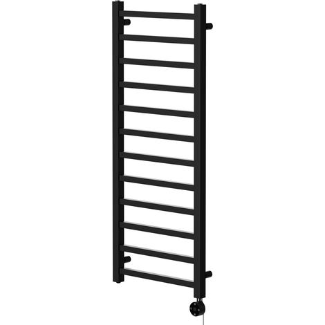 Blaine Colore Matt Black 1200mm x 500mm Straight Digital Thermostatic Electric Heated Towel Rail (1/5)