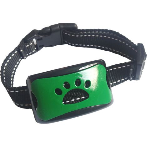 Wiederaufladbares Anti-Bell-Halsband für Hunde, Trainingshalsband für kleine, mittelgroße und große Hunde mit 2 Vibrations- und Tonmodi und 7 Empfindlichkeitsstufen, dunkelgrün (1/5)