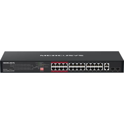 Mercusys MS126CP switch Gigabit Ethernet (10/100/1000) Energía sobre Ethernet (PoE) 1U Negro (1/3)