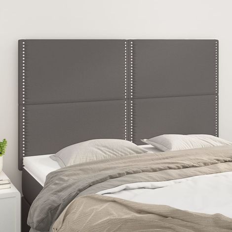Tête de lit Gris 144x5x118/128 cm Similicuir vidaXL (1/5)