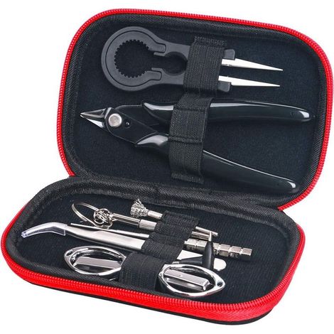 Sac à outils de bricolage, ensemble d'emballages de gabarits de bobines en acier inoxydable de 9 pièces, mini outils et accessoires complets de petite taille - pour l'auto-emballage pour le ménage-Fei (1/3)