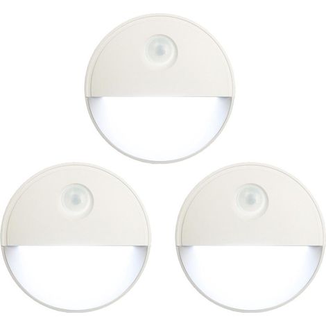 Lampe intérieure à détecteur de mouvement, sans éblouissement, fonctionnant sur piles, 3 pièces (1/4)