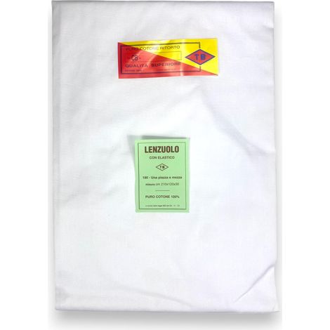 Coprimaterasso TB Poirino in cotone ritorto, adatto a materassi super alti fino a 30 cm - 3 misure Cm. 120x210x30