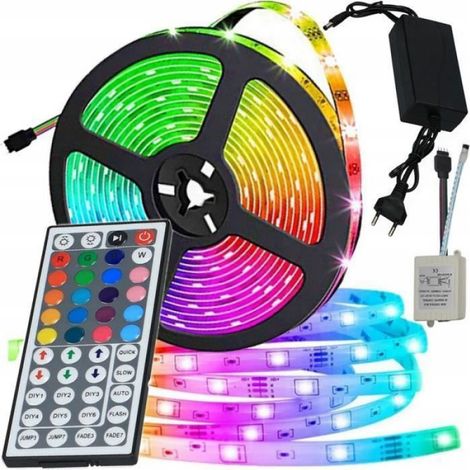 Ruban LED 20m 2835 RGB 300 + Alimentation 12V 2A + Télécommande IR 44 touches LD614-20m (1/4)
