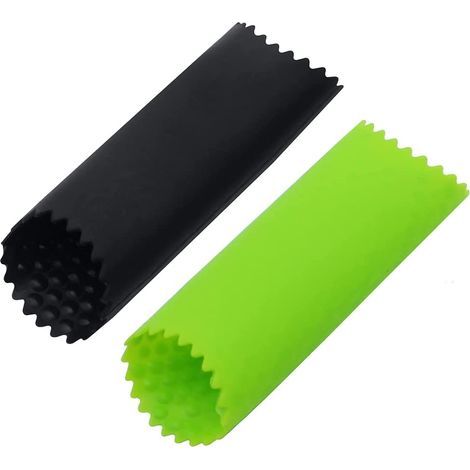 Knoblauchschäler, Silikon-Knoblauchschäler, Knoblauchrolle, 12,5 mm lang, einfach und geschmacksneutral, schält in Sekundenschnelle, schwarz und grün, 2 Stück – Fei Yu (1/5)