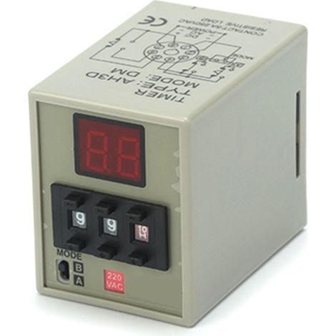 Relais temporisé numérique AH3D affichage digital, temporisation réglable retard limite pour circuit électrique, module de contrôle précis (1/5)
