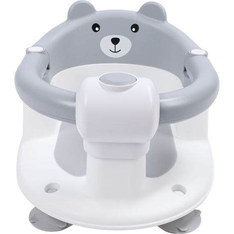 Chaise de bain antidérapante pour bébé, siège de bain/siège de douche pour nouveau-né, grise (1/5)