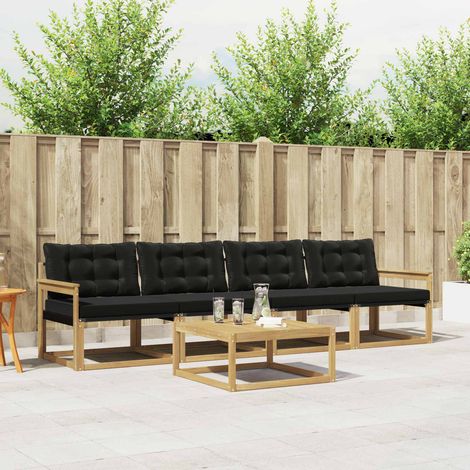 vidaXL Outdoor-Sofagarnitur 5 pcs Weiß und Schwarz 79 x 79 x 37 cm (1/5)