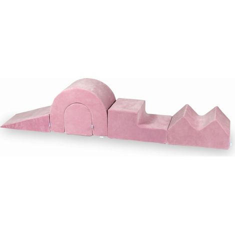 Spielplatz aus samtweichem, rosa Schaumstoff, 5-teilig