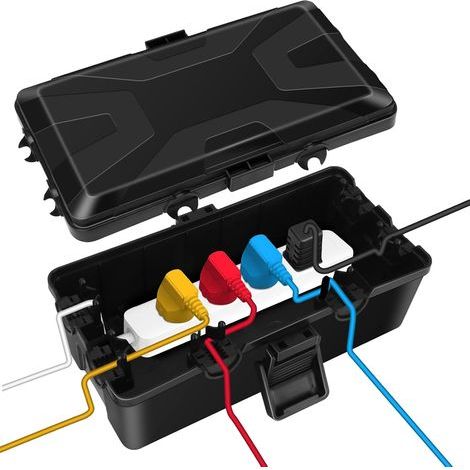 Boîte à Câbles étanche Boîte électrique étanche, Protection Prise Electrique Exterieure Etanche IP54 pour Rallonge, Prises de Jardin, Minuterie Extérieure (8.8 x 4.3 x 2.75 in) (1/5)