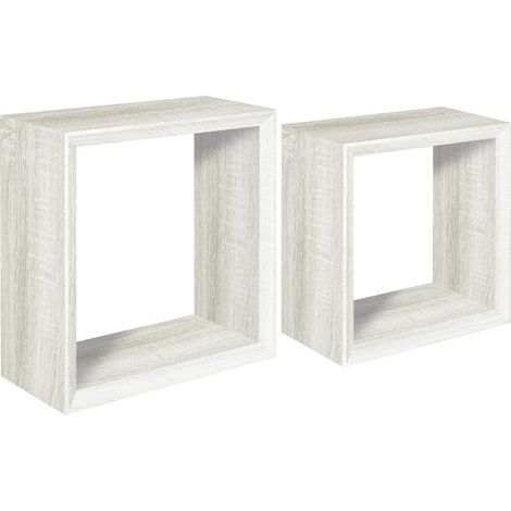 Mensola 2 pz scaffale parete rovere sbiancato scuro salotto camera soggiorno moderno Ginevra (1/4)
