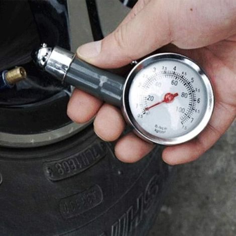 Manomètre de Pression pour Pneus Automobile en Métal – Précision Haute 100 PSI / 7,5 bar – Fonction Dégonflage – Noir (1/5)