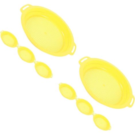 8 Pièces Tamis minier Accessoires de panning d'or Outil de filtrage d'or Outil de filtrage durable Tamis d'or casserole de tamis panoramique poêle à mailles dorées Plastique (1/5)
