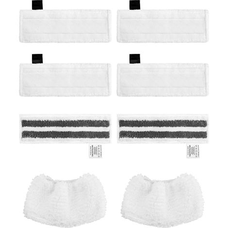 Kit 8 Accessoire pour Kärcher SC2 SC3 SC4 SC5 Lavettes pour Karcher Nettoyeur Vapeur Comprend 6 Bonnettes Microfibre et 2 Serpilleres Chiffons Easy Fix