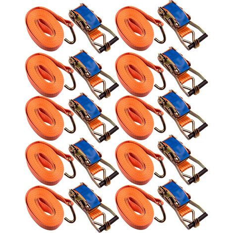 10PS 5TonX6M Tie down Heavy Duty Ratchet Fibbia Gancio Cinturino Carico Camion (1/5)