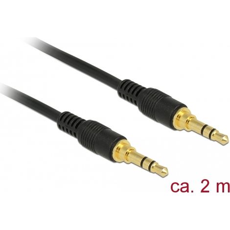 Delock Conector de Cable EstÃ©reo de 3,5 mm de 3 pines macho  macho 2 m negro