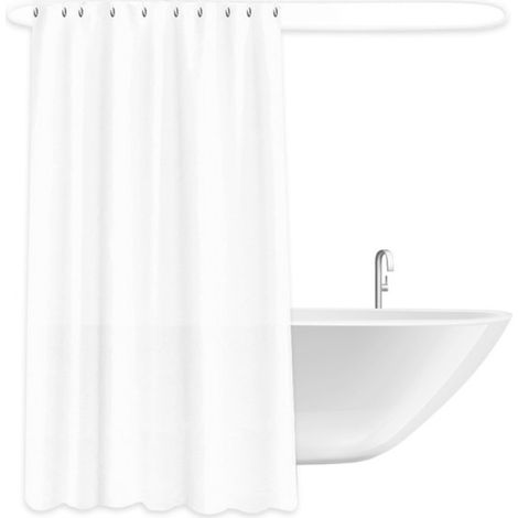 1 Doublure de rideau de douche PEVA avec 12 œillets, imperméable et sans moisissure, pour salle de bain (1/5)