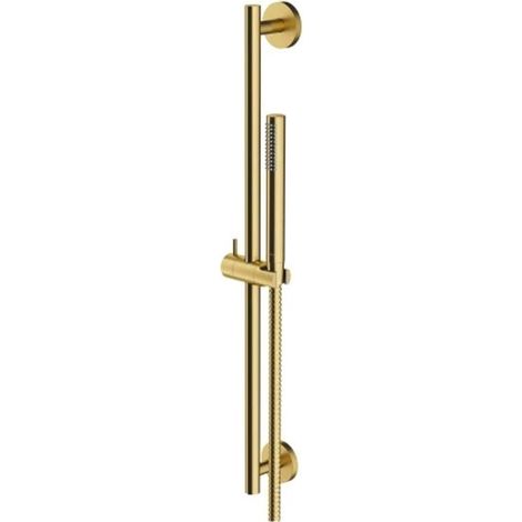 OMNIRES Microphone - Conjunto de alcachofa de ducha, barra y manguera, oro cepillado MICROPHONE-SGLB (1/2)