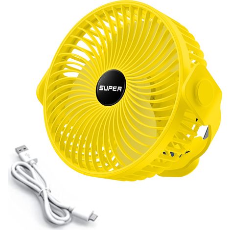 Ventilateur Portable - Batterie Rechargeable USB - Avec Crochet Et Corde De Suspension - Pour Camping Bureau Maison Dortoir - 1 Pièce (1/5)