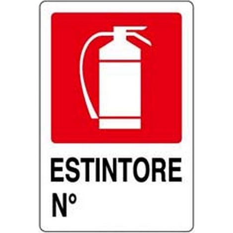 10PZ CARTELLO "ESTINTORE N°" - cm.20x30h.
