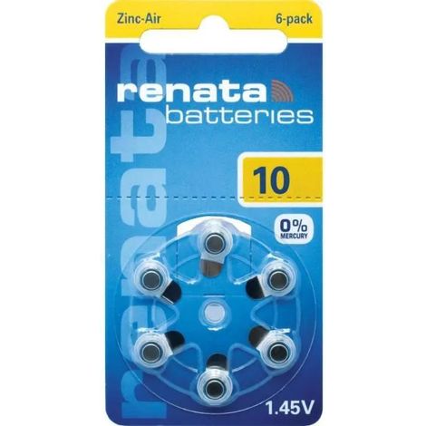 Pila acustica Renata ZA10 Zinc Aria 1 4 volt 2 chilogrammi