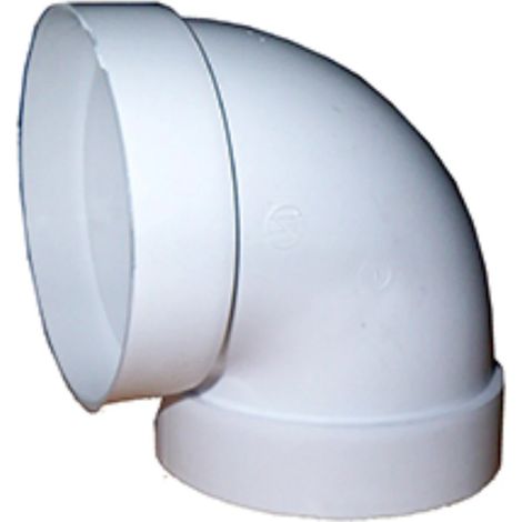 Coude rond en PVC blanc à 90° 100 Sortie Gaz 110113 Réf.
