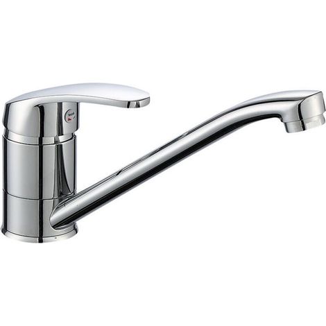 Spültischarmatur, Einhebel-Küchenarmatur, 360° schwenkbar, Warm- und Kaltwasseranschluss, komplettes Zubehör, Messing, Chrom, Silber (1/5)