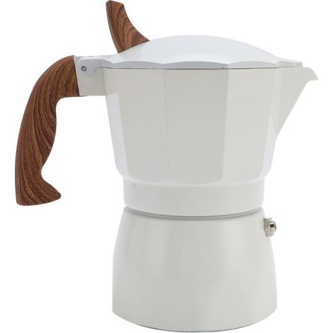 Moka Express 80ml - Double Valve Design (Extraction Efficace) - Cafetière Italienne pour camping, voyages et outdoor - Blanc (1/5)
