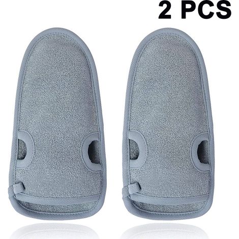 Lot de 2 gants exfoliants pour le corps, pour éliminer les peaux mortes et sèches, le bronzage et les taches pigmentaires. Gants nettoyants pour le bain, la douche et le spa. Brosse, savon, lavage, ex (1/5)