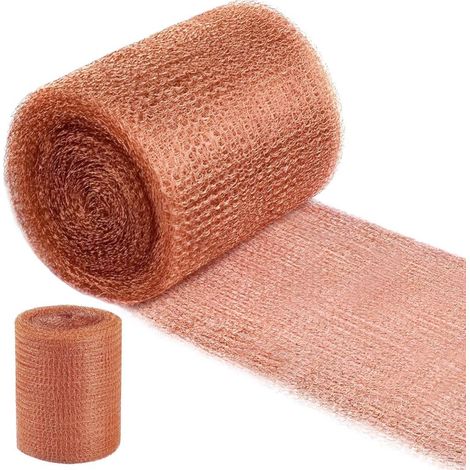 Treillis de cuivre - 12,7 cm x 30,5 m, rouleau de cuivre pur double couche pour distillation, rebouchage de trous et projets de bricolage, idéal pour terrasses, clôtures et lutte antiparasitaire