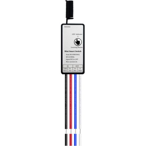 Modulo ricevitore telecomando wireless 433 MHz DC 3,6 V 6 V 12 V a 1 canale per lampada LED fai da te (1/4)