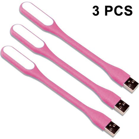 Set di 3 lampade LED USB, mini lampade LED USB, luce flessibile per laptop, tablet, power bank, luce notturna per PC, lampada da lettura, lampada per laptop