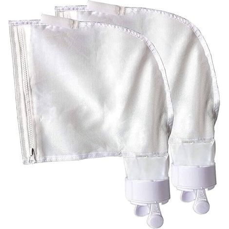 Lot de 2 Sacs Filtrants Polaris 280 & 480 avec Fermeture Éclair et Velcro (Blanc) Accessoires de Rechange pour Robot Nettoyeur Piscine (1/5)