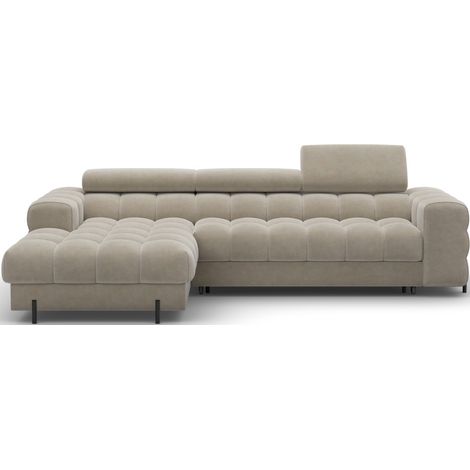 Canapé d'angle gauche convertible Beige design élégant 285x99x181cm FILTRO (1/5)