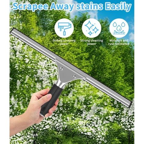 Raclette de douche professionnelle 8 pièces – Raclette en silicone 35 cm – Brosse microfibre ultra-absorbante – Nettoyage sans traces