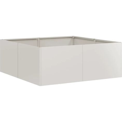Fioriera quadrata 80 x 80 x 30 cm con supporto rinforzato design moderno giardino esterno in acciaio inossidabile 020051585