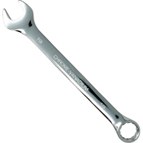 Dapetz ® 19mm Combination Spanner Fixed Head Open End Ring Wrench Mirror Polished Chrome Vanadium Steel Metric Hand Tool Heavy Duty (1/5)