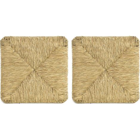 Kit 2 pz asiento silla PISA Art.901 estructura inferior paja natural 37x37cm
