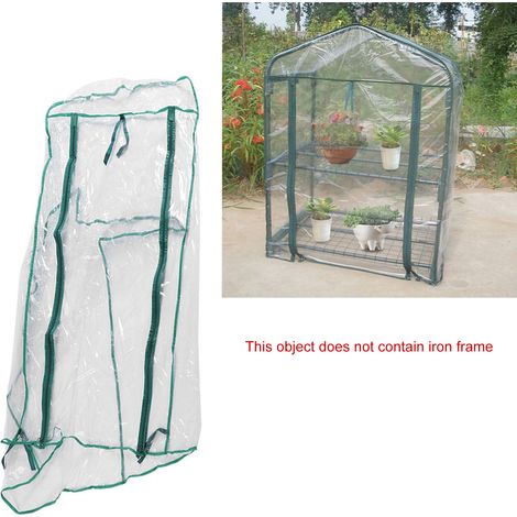 Tragbares Mini-Gewächshaus aus PVC  Pflanzenschutz für Pflanzen und Blumen mit Belüftung und Reißverschlusstür – 69 x 49 x 92 cm