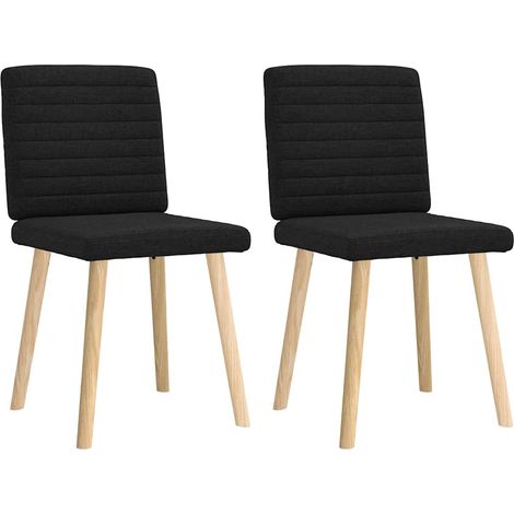 Lot de 2 Chaises à manger,Chaise de cuisine noir tissu CFW93962 (1/5)