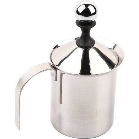 Moussoir À Lait - 400 ml - Acier Inoxydable - Pour Préparation Café Et Boissons Chaudes - 1 Pièce (1/5)