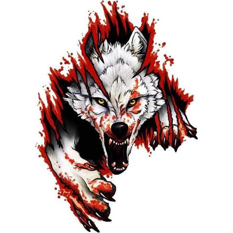 3D-Wolfskopf-Aufkleber Rampage Wolf PVC-Autoaufkleber lustiger 3D-Aufkleber