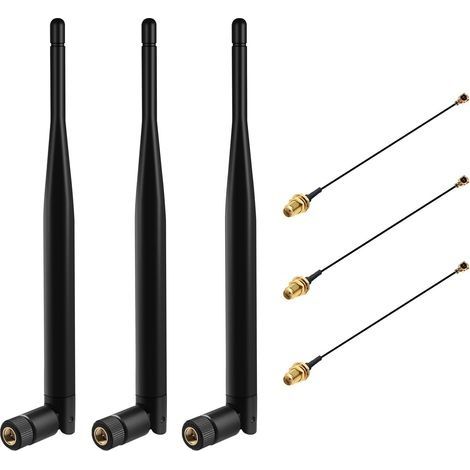 Gbformat 868MHz Lora Antenna 5dBi SMA Male 195mm + IPEX to SMA Female Cable for Meshtastic Lora, ESP32, LoRa32V3, HTCC-AB02S, LoRa32u4 II, 50Ω, VSWR1.5 (3pcs) (1/5)