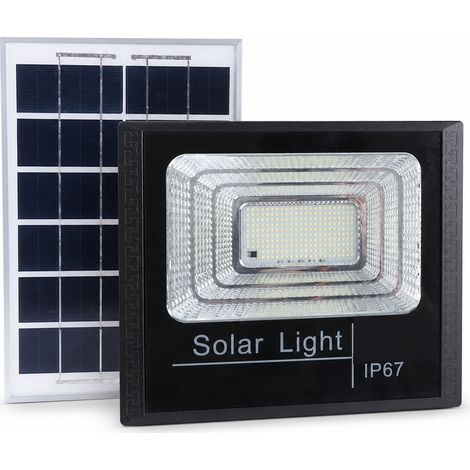 Projecteur Solaire LED 100 W IP67 pour Extérieur et Jardin, 210 LED, Télécommande, Capteur de Lumière et Minuterie (1/5)